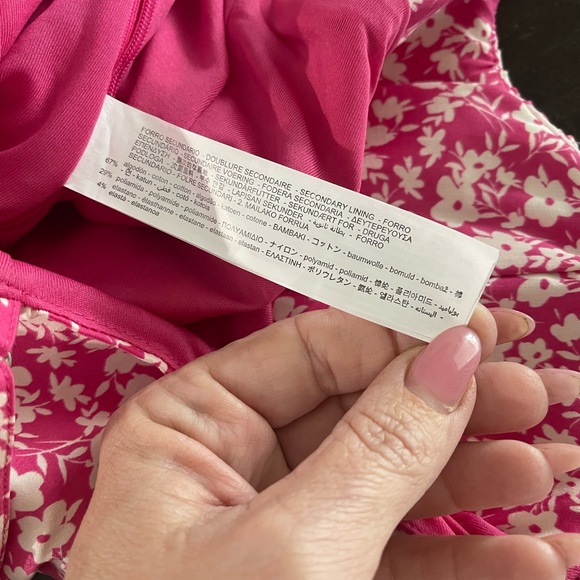 NWT Zara Pink White Floral Print Corset Bodysuit Sz S Small - Picture 5 of 11